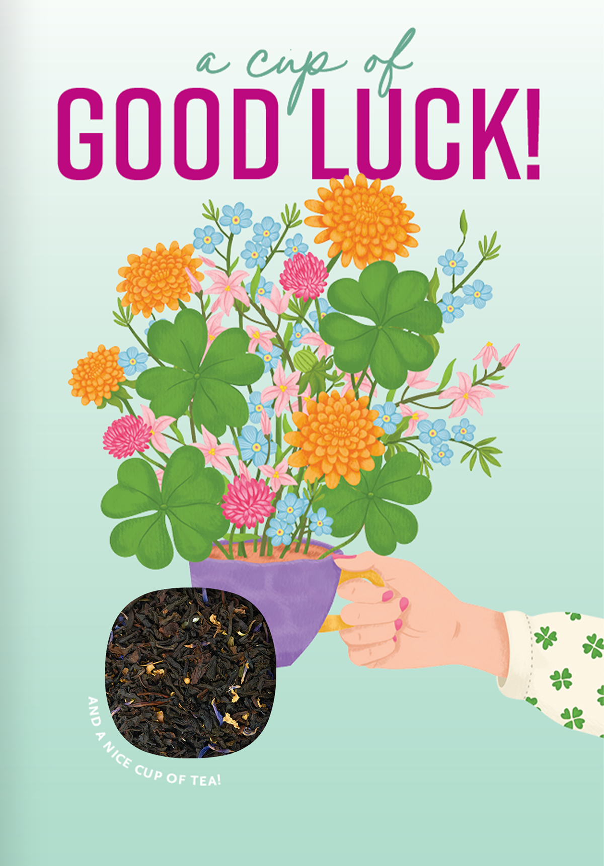 Tea Card Cup of Luck