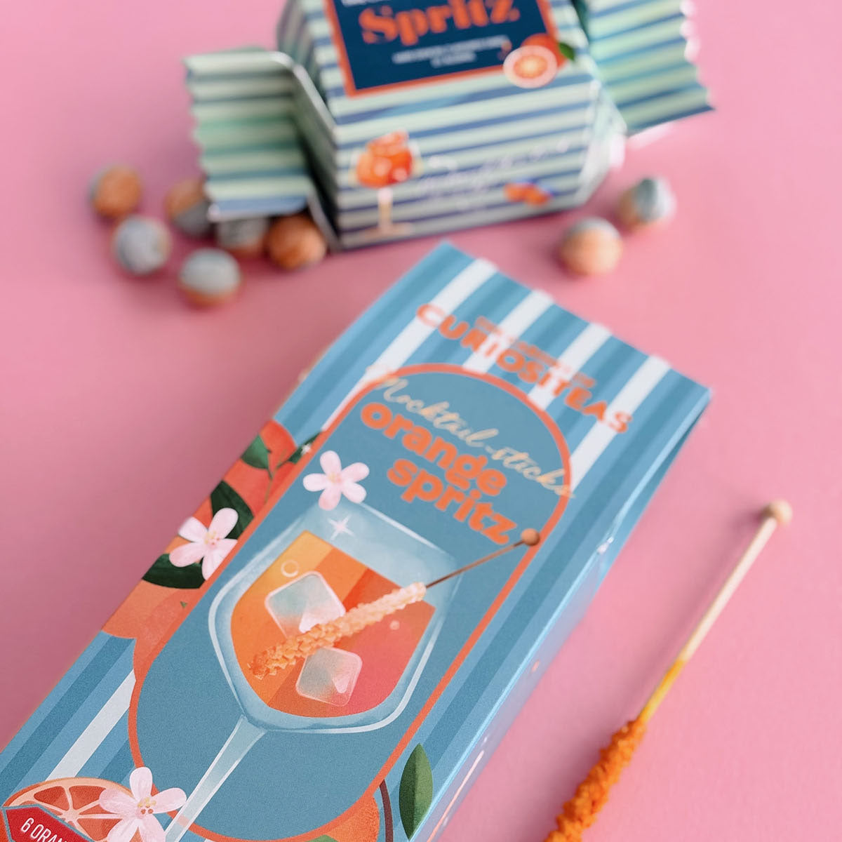 Orange Spritz mocktail sticks