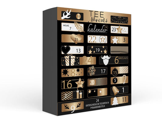 Adventskalender zwart Golden Christmas