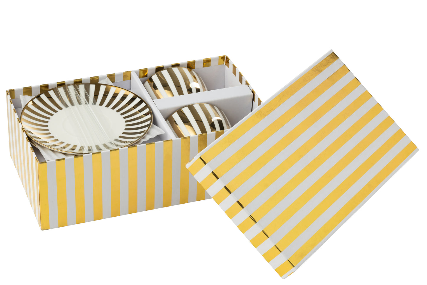 Set van kopjes en ondertasjes