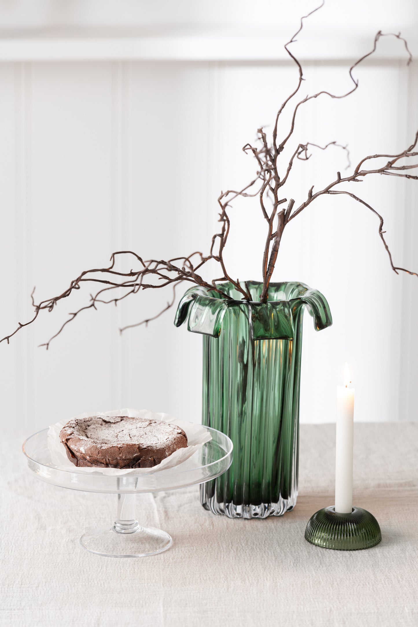 Set van twee kandelaars - groen