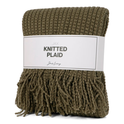 Knitted plaid - kaki