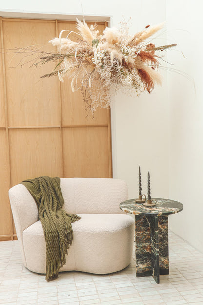 Knitted plaid - kaki