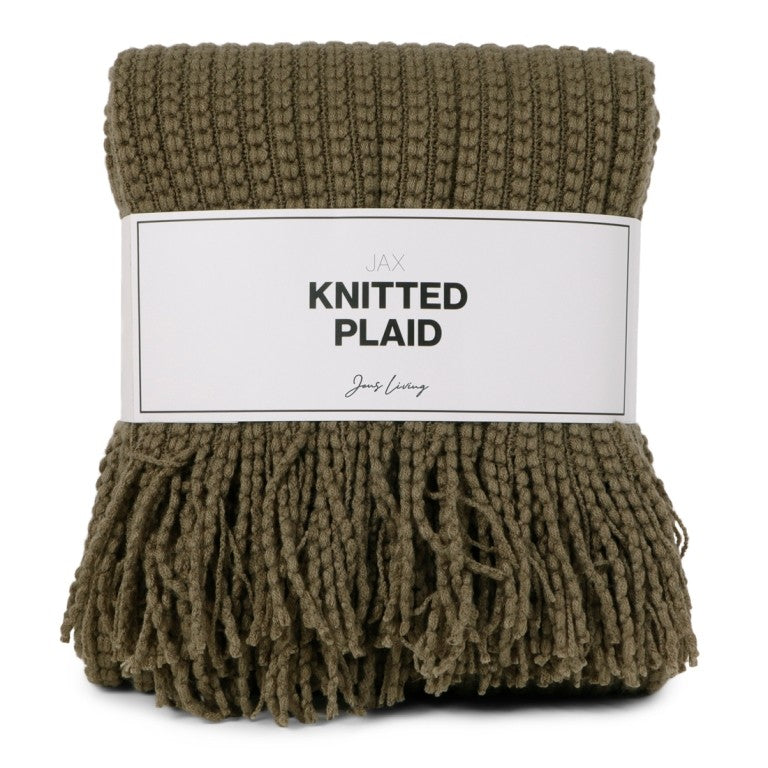 Knitted plaid - kaki