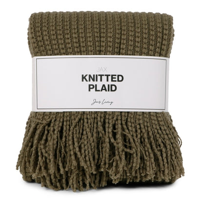 Knitted plaid - kaki