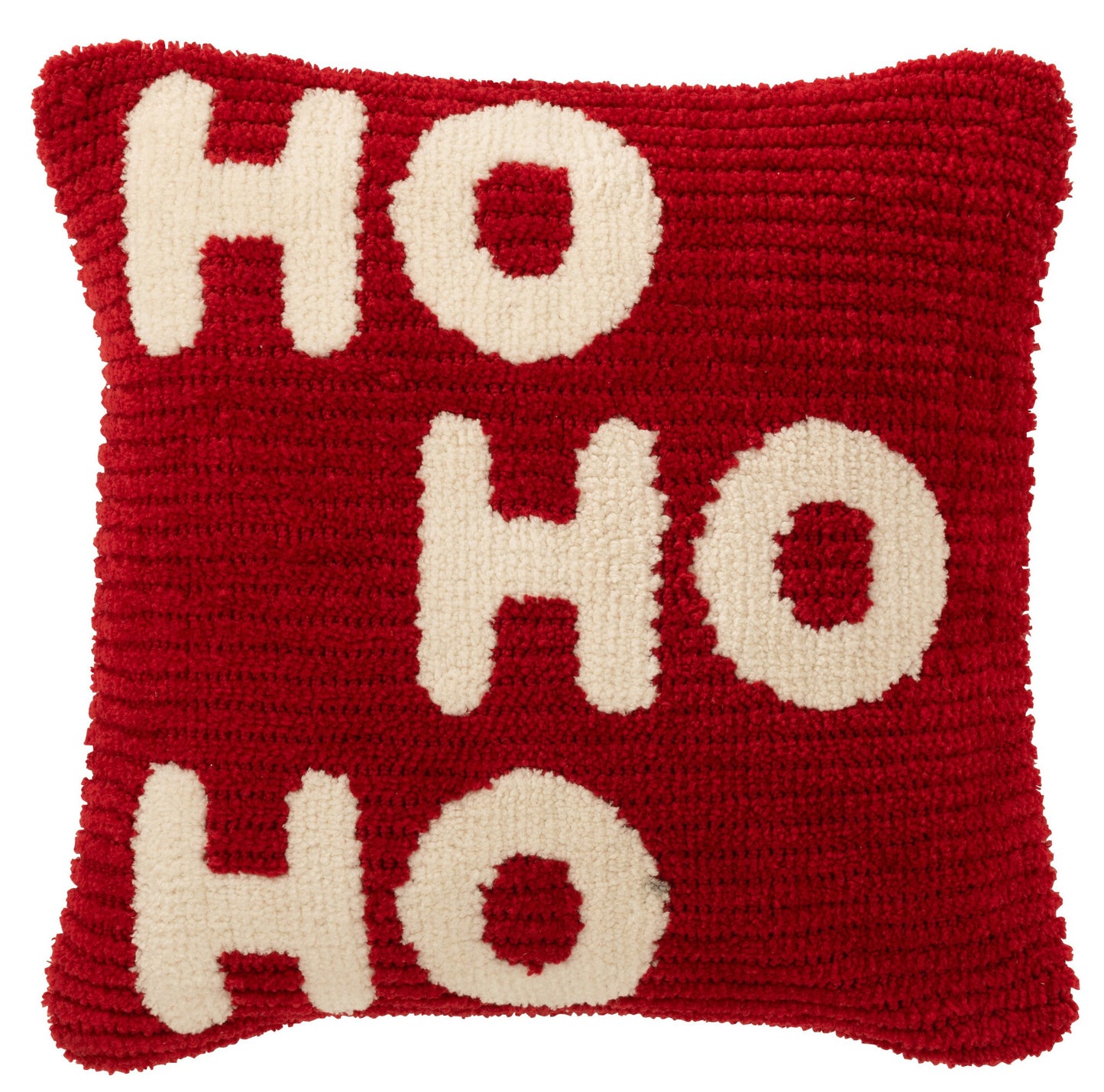Sierkussen Ho Ho Ho rood of wit