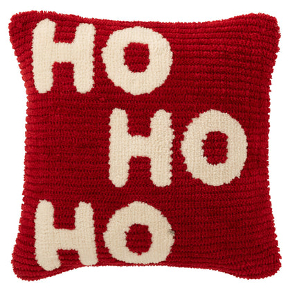 Sierkussen Ho Ho Ho rood of wit