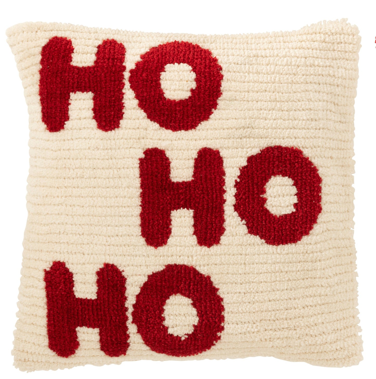Sierkussen Ho Ho Ho rood of wit