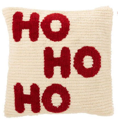 Sierkussen Ho Ho Ho rood of wit