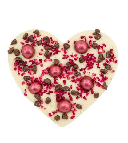 Wit chocoladehart in geschenkverpakking