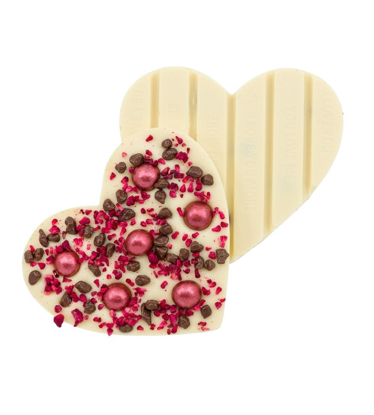 Wit chocoladehart in geschenkverpakking