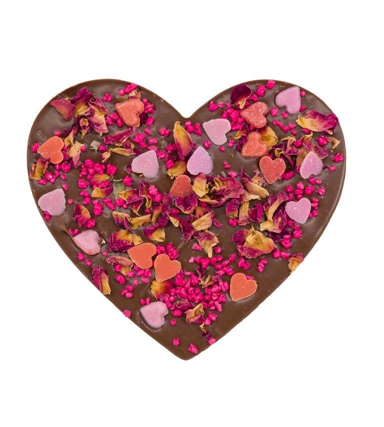 Chocoladehart in geschenkverpakking