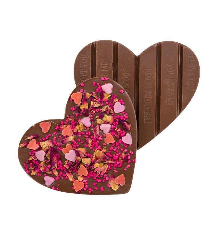 Chocoladehart in geschenkverpakking