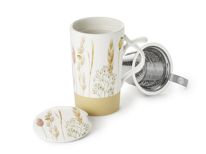 Mok met theefilter en dekseltje