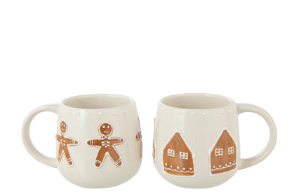 Mok met peperkoekenmannetje / peperkoekenhuisje